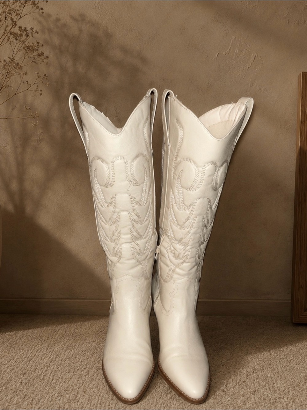 Elegant White Knee-High Boots